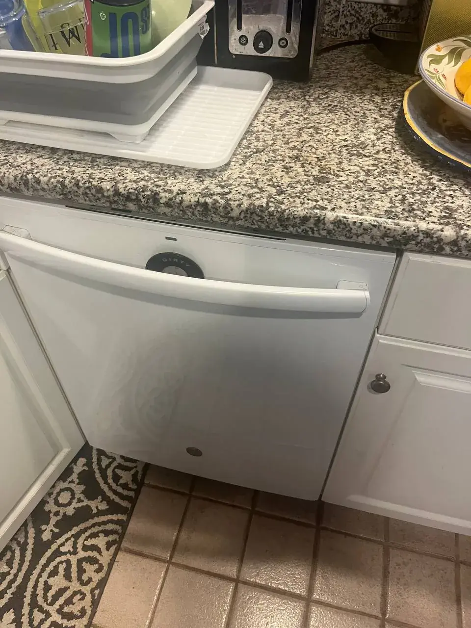 Dishwasher installed under kitchen counter