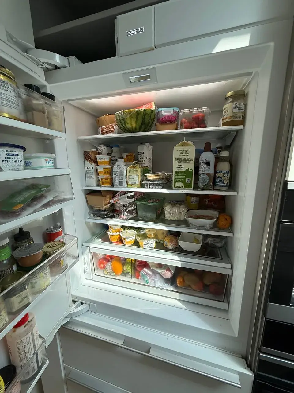 Refrigerator interior during a routine check
