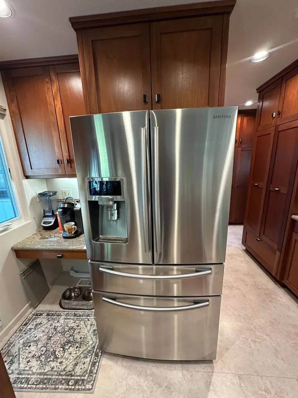 Stainless French-door refrigerator in a Santa Monica kitchen